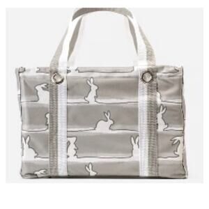 Thirty-One Square Utility Tote Spring Bunnies Print Retired Easter Bunny Basket